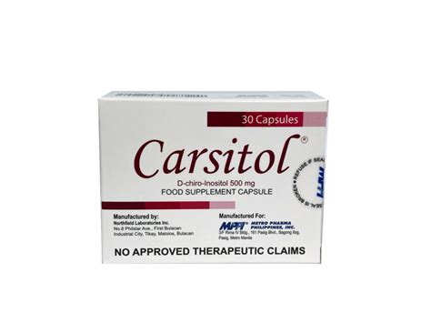 carsitol|CARSITOL 500mg Capsule – Metro Pharma Phils., Inc..